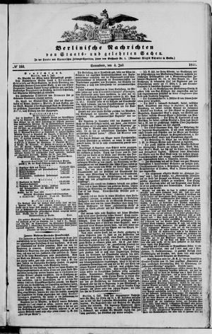 Berlinische Nachrichten von Staats- und gelehrten Sachen vom 04.07.1863