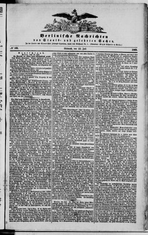 Berlinische Nachrichten von Staats- und gelehrten Sachen vom 22.07.1863