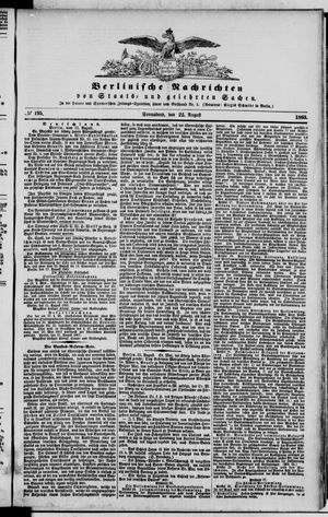 Berlinische Nachrichten von Staats- und gelehrten Sachen vom 22.08.1863