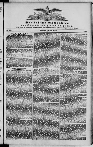 Berlinische Nachrichten von Staats- und gelehrten Sachen vom 29.08.1863