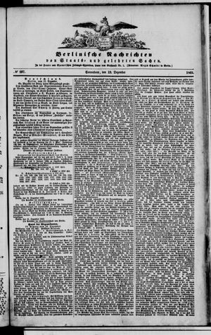 Berlinische Nachrichten von Staats- und gelehrten Sachen vom 19.12.1863
