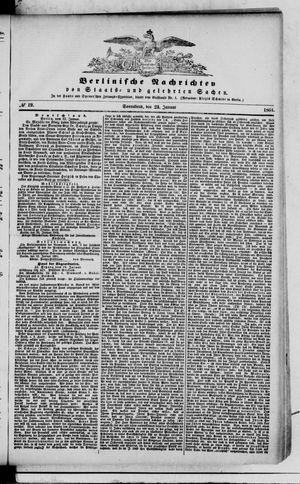 Berlinische Nachrichten von Staats- und gelehrten Sachen on Jan 23, 1864