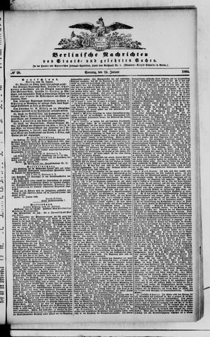 Berlinische Nachrichten von Staats- und gelehrten Sachen on Jan 24, 1864