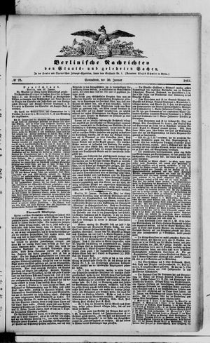 Berlinische Nachrichten von Staats- und gelehrten Sachen on Jan 30, 1864