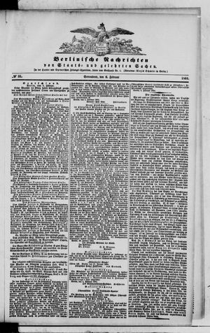 Berlinische Nachrichten von Staats- und gelehrten Sachen on Feb 6, 1864