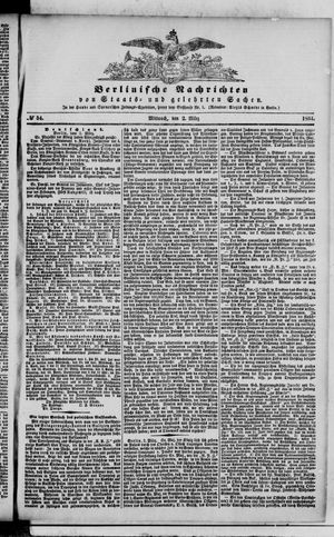 Berlinische Nachrichten von Staats- und gelehrten Sachen on Mar 2, 1864
