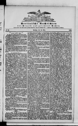 Berlinische Nachrichten von Staats- und gelehrten Sachen vom 15.03.1864