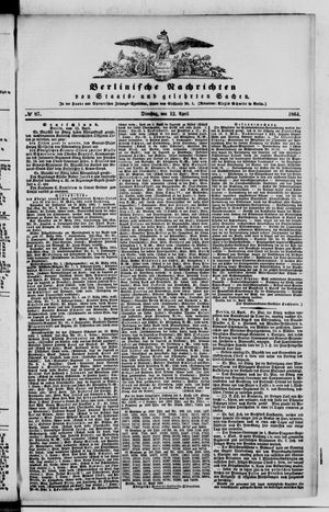 Berlinische Nachrichten von Staats- und gelehrten Sachen vom 12.04.1864