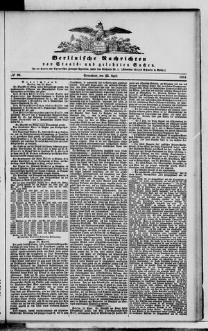 Berlinische Nachrichten von Staats- und gelehrten Sachen vom 23.04.1864