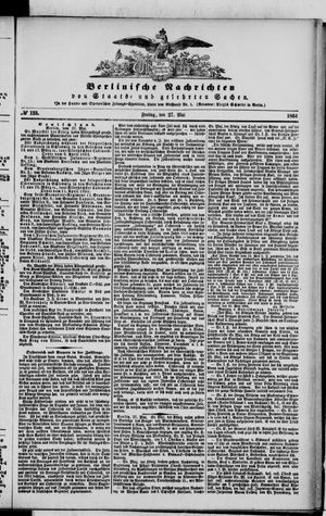 Berlinische Nachrichten von Staats- und gelehrten Sachen vom 27.05.1864