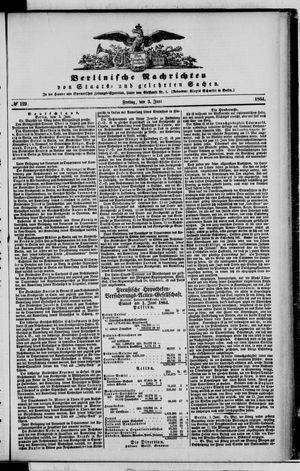 Berlinische Nachrichten von Staats- und gelehrten Sachen vom 03.06.1864