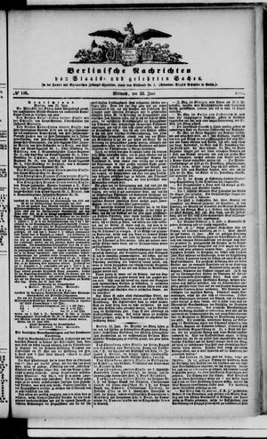 Berlinische Nachrichten von Staats- und gelehrten Sachen vom 22.06.1864