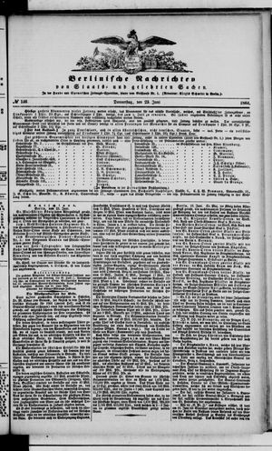 Berlinische Nachrichten von Staats- und gelehrten Sachen vom 23.06.1864