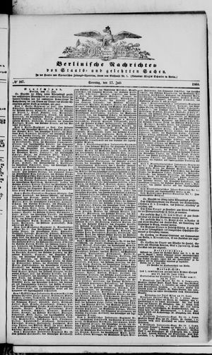 Berlinische Nachrichten von Staats- und gelehrten Sachen vom 17.07.1864