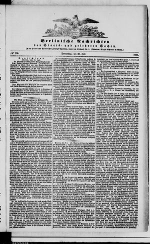 Berlinische Nachrichten von Staats- und gelehrten Sachen on Jul 28, 1864