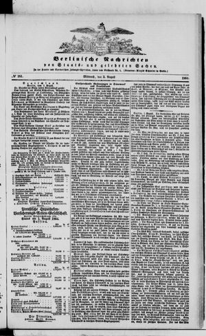 Berlinische Nachrichten von Staats- und gelehrten Sachen vom 03.08.1864