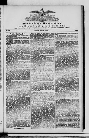 Berlinische Nachrichten von Staats- und gelehrten Sachen vom 24.08.1864