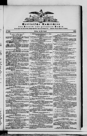 Berlinische Nachrichten von Staats- und gelehrten Sachen on Aug 26, 1864