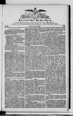 Berlinische Nachrichten von Staats- und gelehrten Sachen on Aug 28, 1864