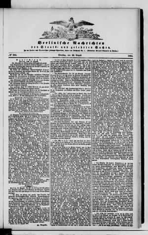 Berlinische Nachrichten von Staats- und gelehrten Sachen on Aug 30, 1864