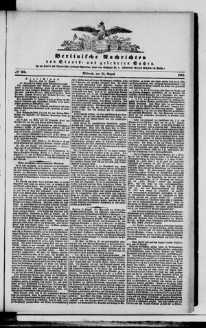 Berlinische Nachrichten von Staats- und gelehrten Sachen vom 31.08.1864