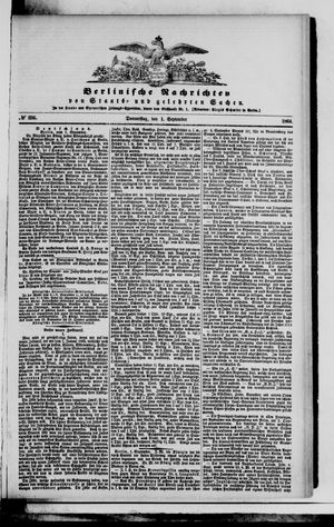 Berlinische Nachrichten von Staats- und gelehrten Sachen on Sep 1, 1864