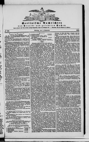 Berlinische Nachrichten von Staats- und gelehrten Sachen on Sep 4, 1864