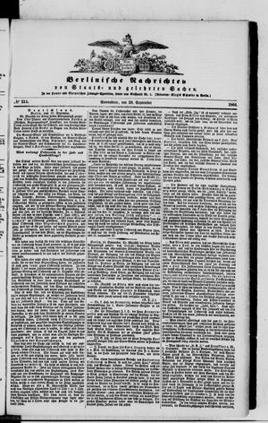 Berlinische Nachrichten von Staats- und gelehrten Sachen vom 10.09.1864