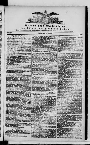 Berlinische Nachrichten von Staats- und gelehrten Sachen vom 11.10.1864