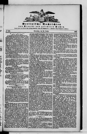 Berlinische Nachrichten von Staats- und gelehrten Sachen vom 13.10.1864