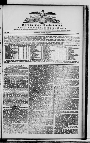 Berlinische Nachrichten von Staats- und gelehrten Sachen vom 24.12.1864