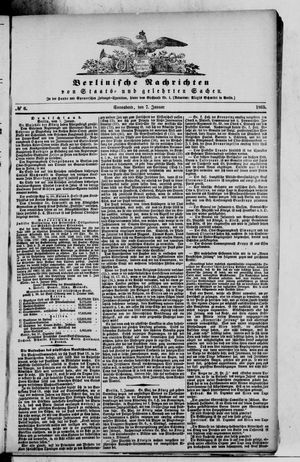 Berlinische Nachrichten von Staats- und gelehrten Sachen on Jan 7, 1865