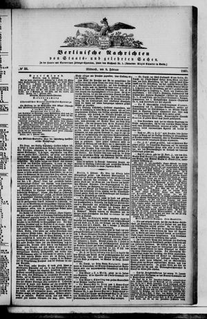 Berlinische Nachrichten von Staats- und gelehrten Sachen vom 08.02.1865