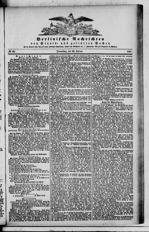 Berlinische Nachrichten von Staats- und gelehrten Sachen vom 23.02.1865