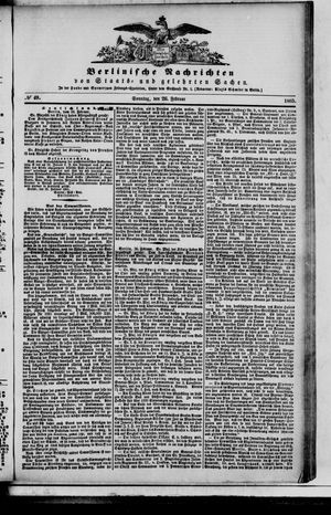 Berlinische Nachrichten von Staats- und gelehrten Sachen vom 26.02.1865