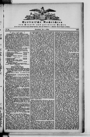 Berlinische Nachrichten von Staats- und gelehrten Sachen on Mar 4, 1865
