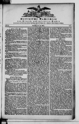 Berlinische Nachrichten von Staats- und gelehrten Sachen vom 12.03.1865