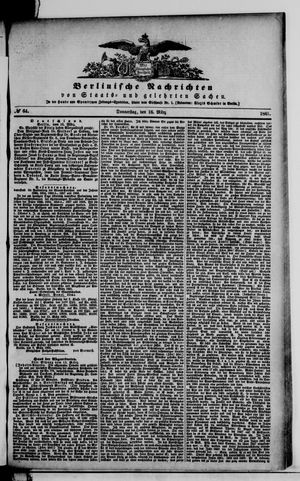 Berlinische Nachrichten von Staats- und gelehrten Sachen vom 16.03.1865