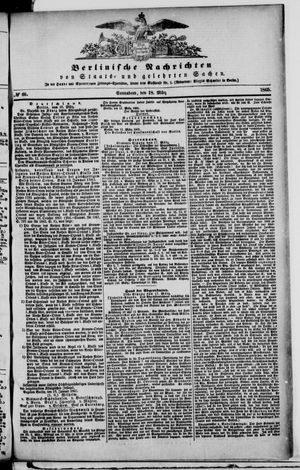 Berlinische Nachrichten von Staats- und gelehrten Sachen vom 18.03.1865