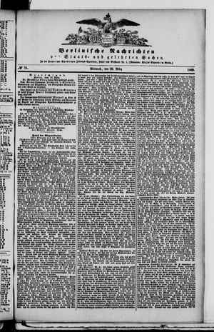Berlinische Nachrichten von Staats- und gelehrten Sachen vom 29.03.1865