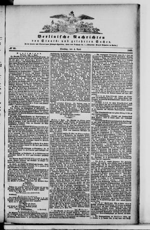 Berlinische Nachrichten von Staats- und gelehrten Sachen vom 04.04.1865