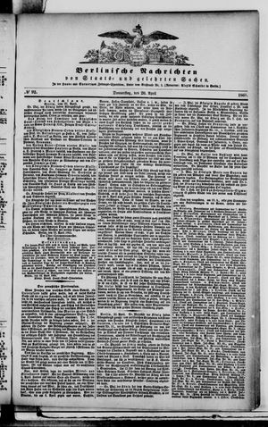 Berlinische Nachrichten von Staats- und gelehrten Sachen vom 20.04.1865