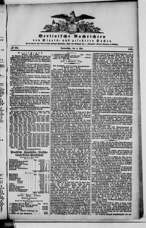 Berlinische Nachrichten von Staats- und gelehrten Sachen on May 4, 1865