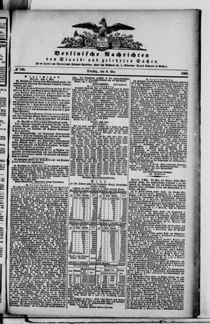 Berlinische Nachrichten von Staats- und gelehrten Sachen vom 09.05.1865