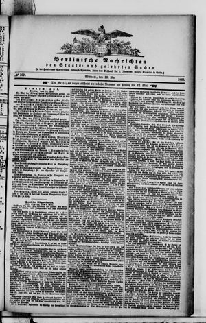 Berlinische Nachrichten von Staats- und gelehrten Sachen vom 10.05.1865