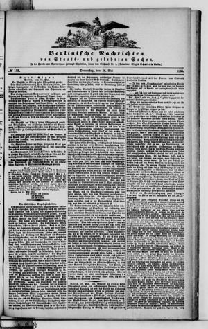 Berlinische Nachrichten von Staats- und gelehrten Sachen vom 18.05.1865