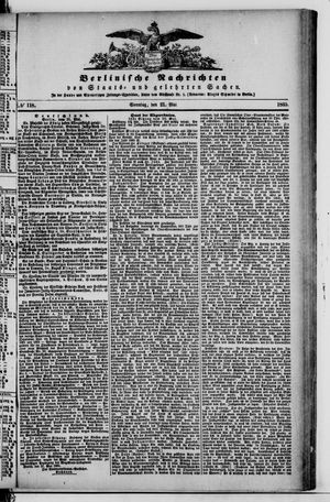 Berlinische Nachrichten von Staats- und gelehrten Sachen vom 21.05.1865