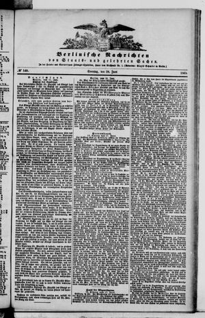 Berlinische Nachrichten von Staats- und gelehrten Sachen vom 18.06.1865