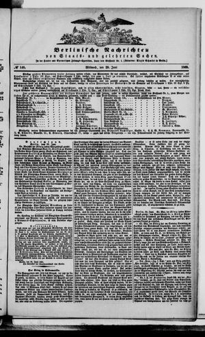 Berlinische Nachrichten von Staats- und gelehrten Sachen vom 28.06.1865
