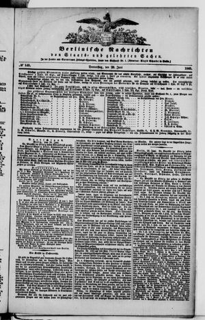 Berlinische Nachrichten von Staats- und gelehrten Sachen vom 29.06.1865